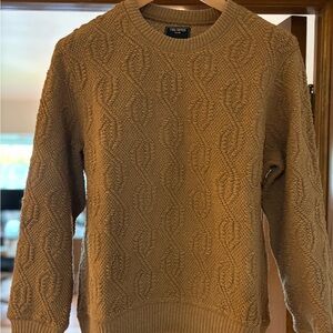 Todd Snyder Men's Beige Cable Knit Crewneck Sweater